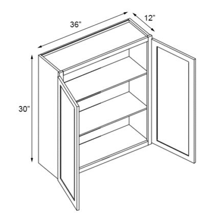 Blue Wall Cabinet 36'' W x 12'' D x 30'' H