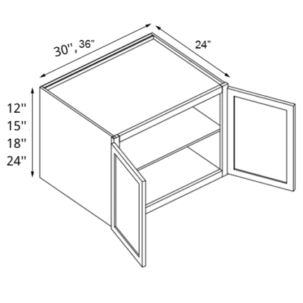 Gray Wall Cabinet 30'' W x 24'' D x 15'' H
