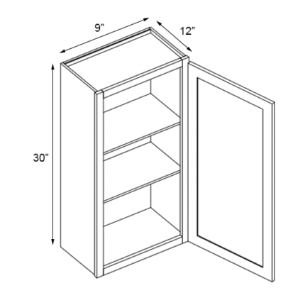 White Raised Wall Cabinet 9'' W x 12'' D x 30'' H
