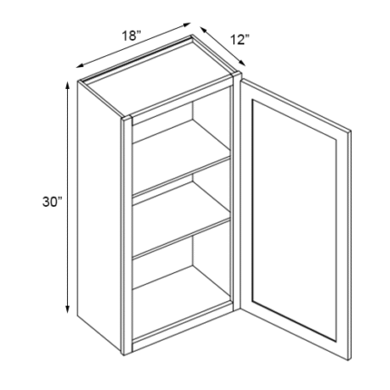 White Wall Cabinet 18'' W x 12'' D x 30'' H