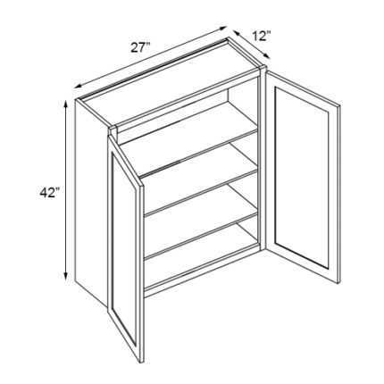 White Wall Cabinet 27'' W x 12'' D x 42'' H
