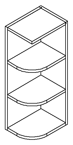 White Wall End Shelf 9'' W x 12'' D x 42'' H