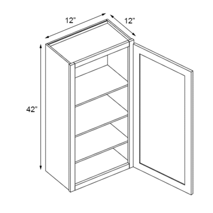 White Raised Wall Cabinet 12'' W x 12'' D x 42'' H