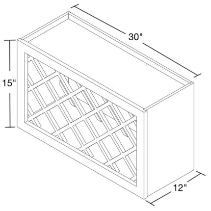 White Raised Wine Rack 30'' W x 12'' D x 15'' H