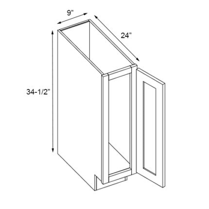 9 inch Vanilla Oak Panel Base Cabinets