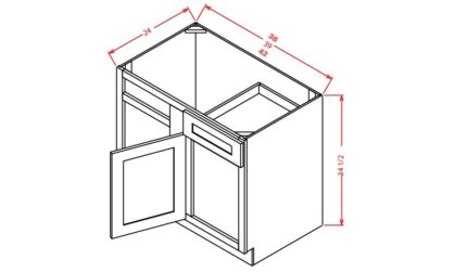 42 inch Gray Shaker Base Cabinets