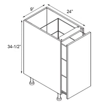 9 inch White Shaker Base Cabinets