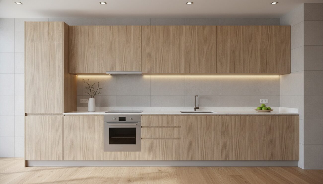 Elm Natural Panel Kitchen Cabinets