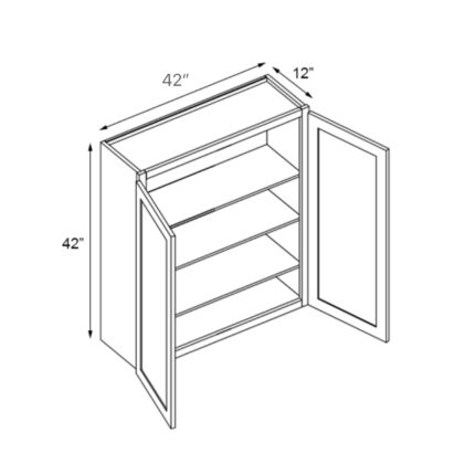 42 inch x 42 inch White Raised Panel Wall Cabinets